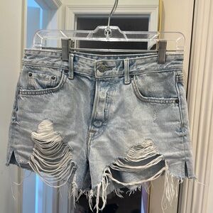 GRLFRND denim distressed jean shorts!